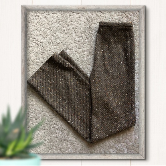 Valentino Brown Wool Tweed Trousers Size 4 - Picture 4 of 7